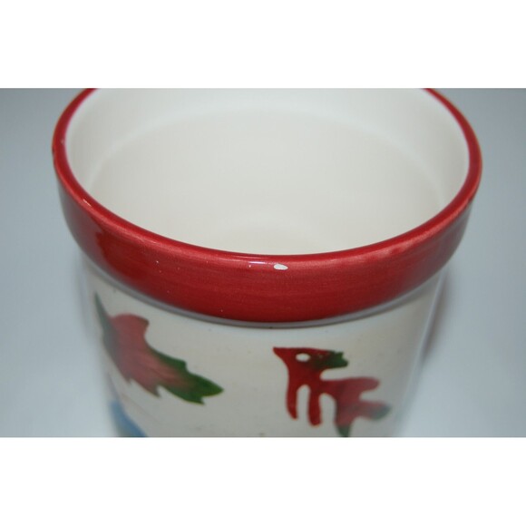 HALLMARK AUTUMN FALL LEAVES APOTHECARY JAR KITCHEN CERAMIC CANDLE HOLDER NO LID - Picture 6 of 6